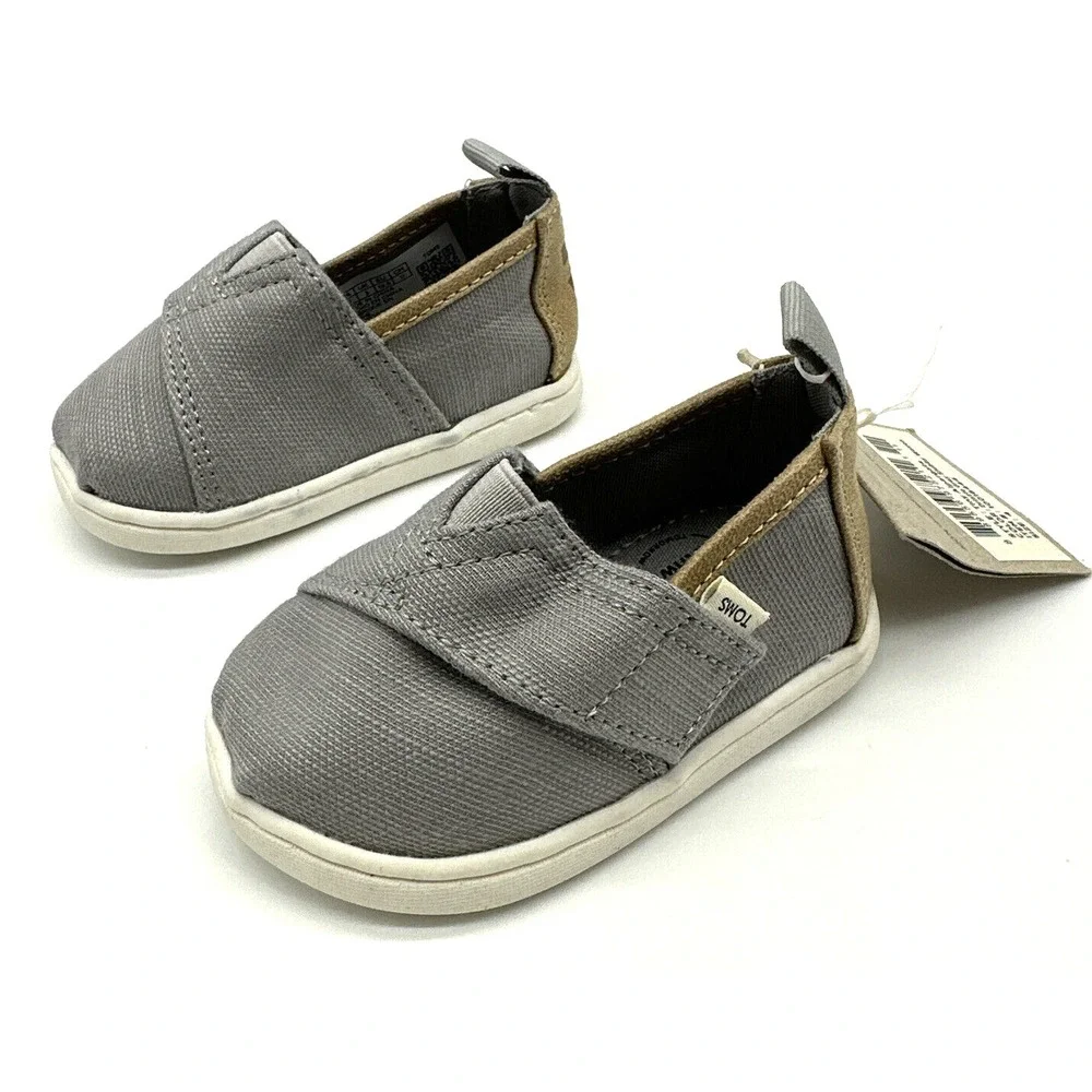 Toms Tiny Alpargata Toddler Size T4 Slip On Canvas Earthwise Shoes
